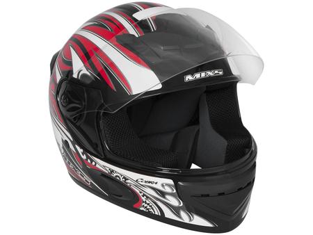 Imagem de Capacete MX Cobra Plus Mixs Preto e Vermelho Tamanho 58