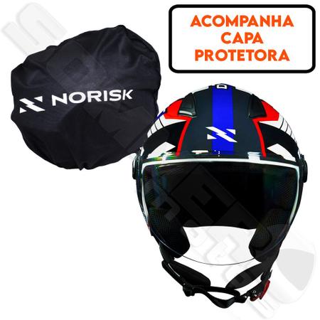 Capacete Aberto Norisk Orion R1 Azul Masculino Feminino Cor Azul