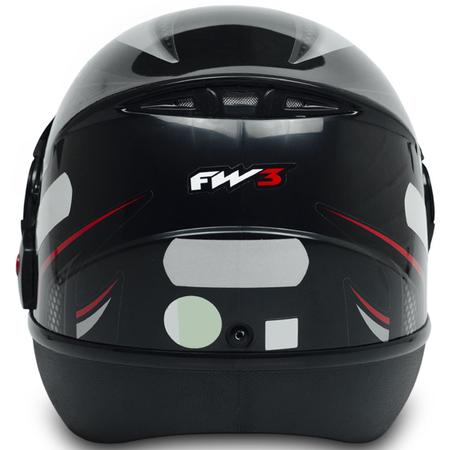 Imagem de Capacete Para Moto Automático Fechado Narigueira Viseira 2.00mm Vermelho E Preto Tamanho 58 - FW3