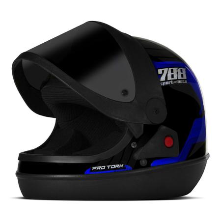 Imagem de Capacete Para Moto Fechado Masculino Feminino Pro Tork Sport Moto 788 San Marino com Viseira Fumê