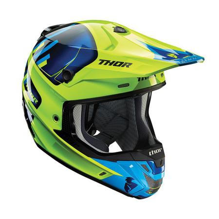 Imagem de Capacete para Motocross Thor Verge Vort - Verde/Azul