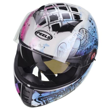 Imagem de Capacete Peels Fechado Feminino Icon Revel Moto com óculos solar fumê