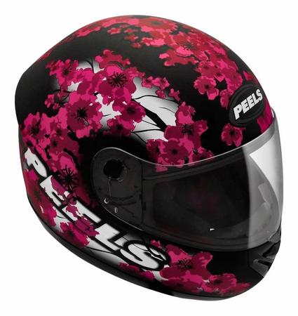 Imagem de Capacete peels spike blossom preto fosco magenta