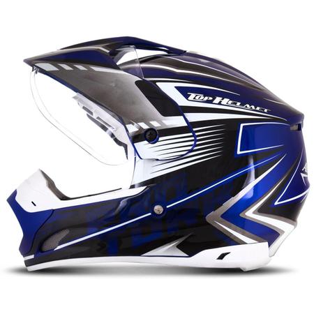 Imagem de Capacete Pro Tork Cross TH1 Vision Adventure Azul e Branco