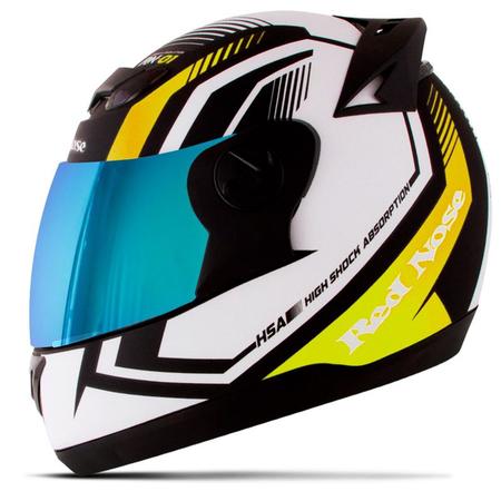 Imagem de Capacete Pro Tork Evolution G6 Red Nose Fosco Amarelo Tam. 56 + Viseira Camaleão