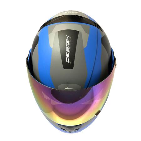 Imagem de Capacete Robocop com viseira camaleão Peels Urban Sync Azul