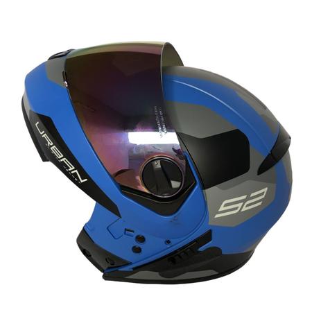 Imagem de Capacete Robocop com viseira camaleão Peels Urban Sync Azul