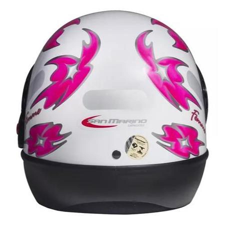 Capacete San Marino Feminino Branco Preto 54 56 58 60 TAURUS