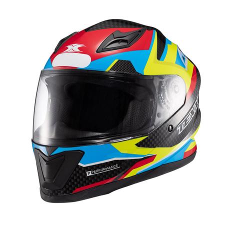 Imagem de Capacete Texx Fechado Hawk Ride Azul Verd Verm Pret 58