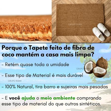 Capacho Frases Retangular Chegadas e Partidas Fibra de Coco Amarelo Interno  0,4x0,7m Inspire