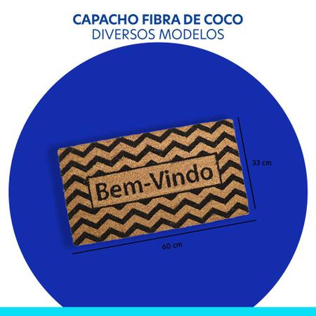 Imagem de Capacho Fibra De Coco Antiderrapante 60x33cm Com Diversos Decorativo Tapetinho De Entrada e Interior