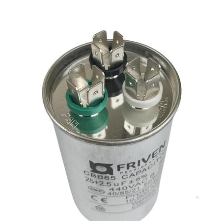 Imagem de Capacitor 25+2.5Uf 440V Duplo Friven