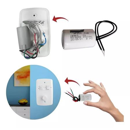 Imagem de Capacitor Para Ventilador De Teto 2 Fios 12uf 250v 12-13