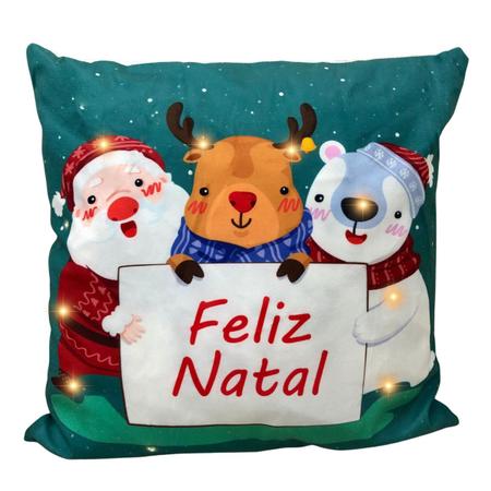 Capa de Almofada Estampada Decorativa 40x40 Natal Papai Noel em Desenho  Vermelho - Almofadas Estampadas - Decoração de Natal para Casa - Magazine  Luiza