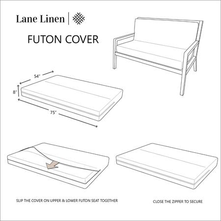 Imagem de Capas de futon LANE LINEN, tamanho completo, 100% algodão, azul escuro