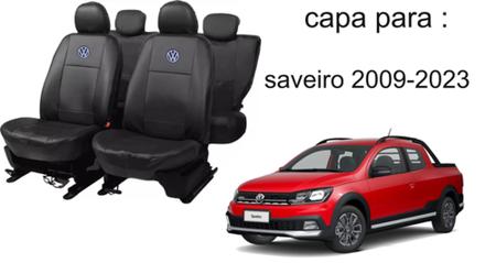 Imagem de Capas de Tecido Saveiro 2009-2023: Proteção e Elegância + Volante + Chaveiro VW