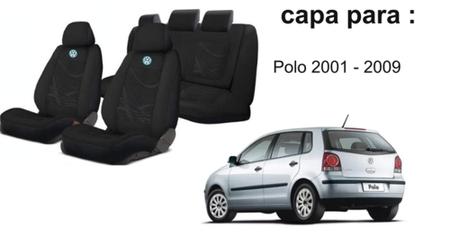 Imagem de Capas Elegantes: Tecido para Bancos Polo 2001-2010 + Volante + Chaveiro VW