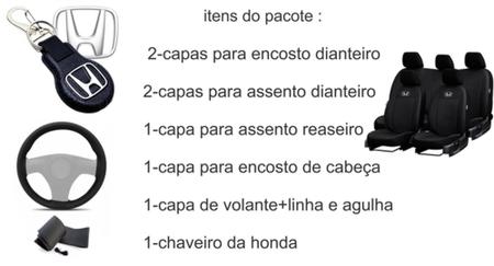 Imagem de Capas Estilizadas Couro Bancos Honda Accord 2000-2012 + Volante + Chaveiro