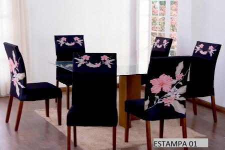 Capas Para Cadeira com Estofado 4 Lugares Diversas Estampas - Casa Império Imagem de Capas Para Cadeira com Estofado 4 Lugares Diversas Estampas