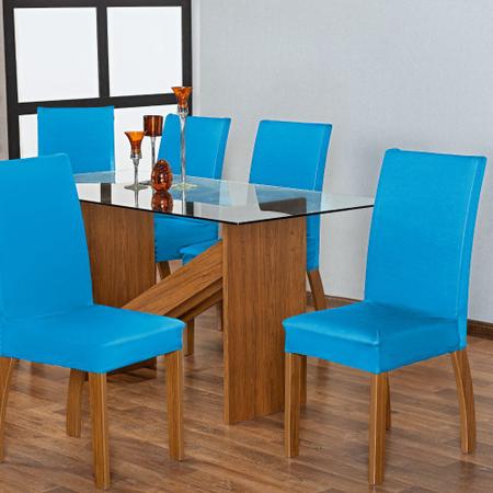 Imagem de Capas para Cadeira em Malha Gel 4 Peças - Azul Turquesa