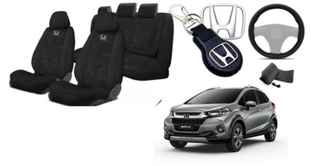 Imagem de Capas Tecido Personalizado Estofado Assentos Honda WRV 15-24 + Volante + Chaveiro