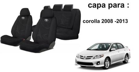 Imagem de Capas Tecido Personalizado Estofado Corolla 08-13 + Volante + Chaveiro