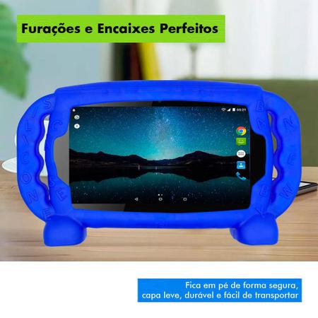 Imagem de Capinha Infantil Compatível com Tablet Multilaser M10A M10 Capa Anti Queda Antiderrapante + Pelicula de Vidro