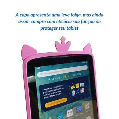 Imagem de Capinha Infantil p/ Tablet Amazon Fire HD8 + Caneta Touch + Fone de Ouvido