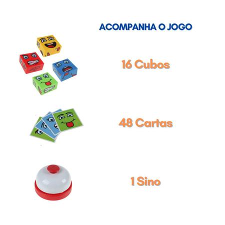 Jogo Expressões Faciais Cards e Cubos