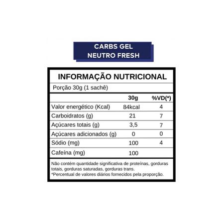 Imagem de Carbs Gel 1 Sachê 30G Neutro Fresh Com Cafeína Dobro