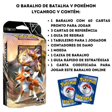 Card Game Pokémon Baralho Batalha V Lycanroc - Copag