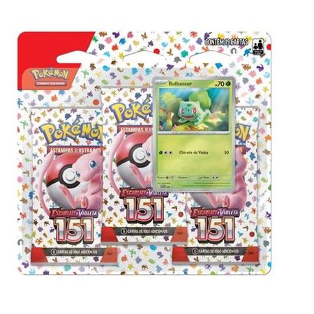 Imagem de Card : pokemon escarlate violeta 151 bulbasaur blister triplo