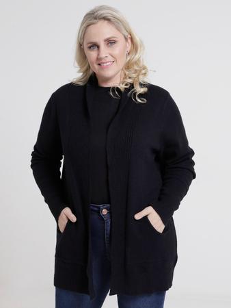 cardigan preto feminino plus size