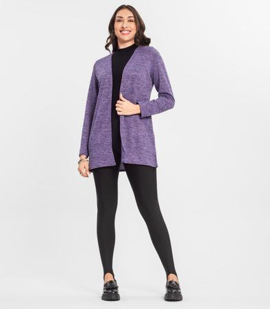 Imagem de Cardigan Feminino Alongado Infinita Cor Roxo