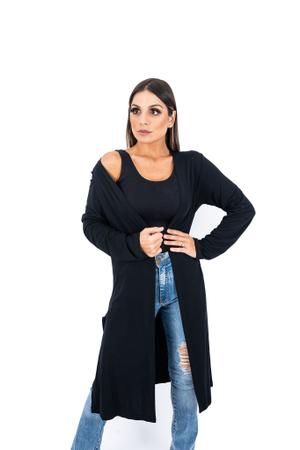 Imagem de Cardigan Feminino Plus Size Casaco Longo Kimono Sobretudo