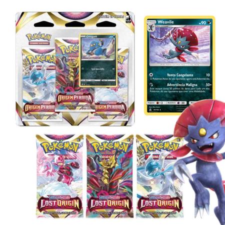 Pokémon Blister Quádruplo Weavile Origem Perdida VAstro em