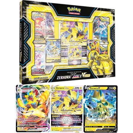 BOX POKÉMON COLEÇÃO DE BATALHA ZERAORA VMAX E V-ASTRO OU DEOXYS