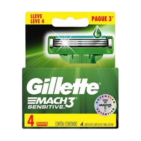 Imagem de Carga Barbear Gillette Mach3 Sensitive Leve 4 Pague 3