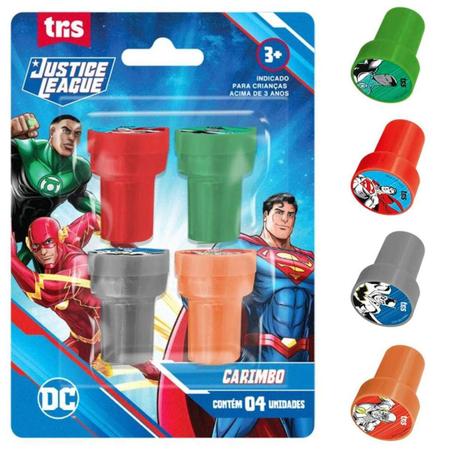Carimbo Autotintado Lavável - Liga Da Justiça - 4 Uni - Tris Imagem de Carimbo Autotintado Lavável - Liga Da Justiça - 4 Uni - Tris
