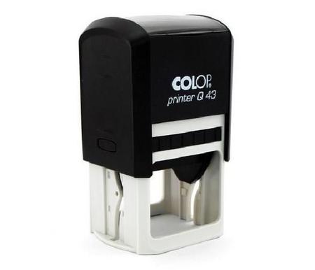Carimbo Quadrado Automático Q43 Preto Com Branco - Colop Imagem de Carimbo Quadrado Automático Q43 Preto Com Branco
