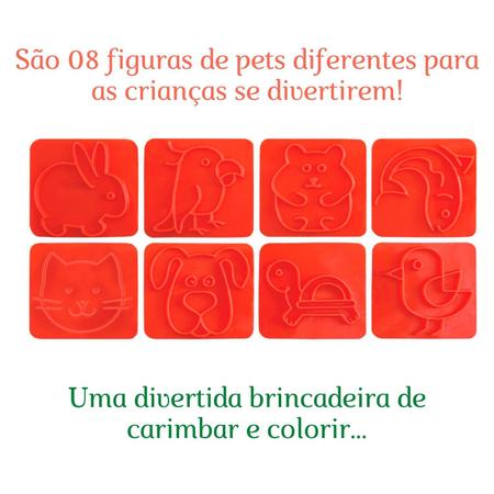 Imagem de Carimbos Pedagogicos Com 08 Figuras De Pets Educacional- Nig