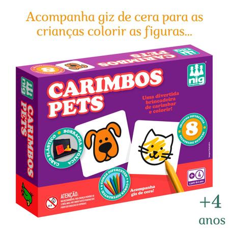 Imagem de Carimbos Pedagogicos Com 08 Figuras De Pets Educacional- Nig
