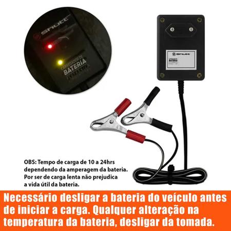 Imagem de Carregador de Bateria Automotiva 12V 2A Portátil Bivolt Auxiliar de Partida Carro Moto Barco Shutt