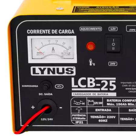 Imagem de Carregador de Baterias Portátil Lynus LCB10 - LYNUS 110V