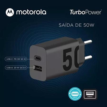 Imagem de Carregador De Parede Original Motorola Turbo Power Duplo 50w Sem Cabo - Moto G32, G52, 82, Edge 30, G41,  G23,  razr 40, razr 40 ultra