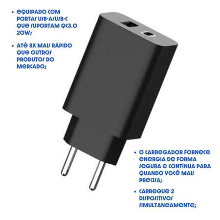 Imagem de Carregador de Parede Super Turbo 68w Celular e Notebook USB-C QC3.0 com Cabo - DuopowerCharger