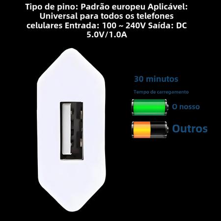 Imagem de Carregador De Parede Usb 5v 1a Ue Ac Para Iphone 6 7 8 Plus X Xr 11 12 13 14 Pacote De Viagem Para