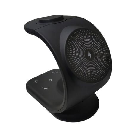 Imagem de Carregador Induçao Wireless 15W Carregamento Rapido 3 Em 1 Telefone Celular Fone Ouvido Relogio Mesa Escritorio Escrivaninha Casa Trabalho