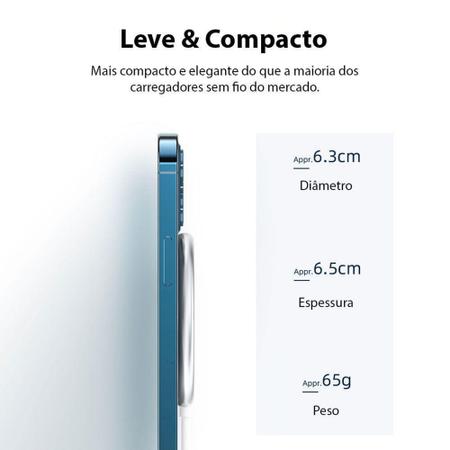 Carregador Sem Fio Magsafe Magnético Compatível Com iPhone