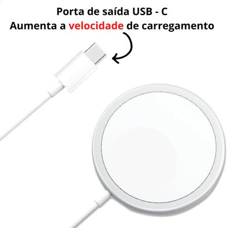 Imagem de Carregador Magsafe Sem fio Magnético Indução Compatível iPhone 12 13